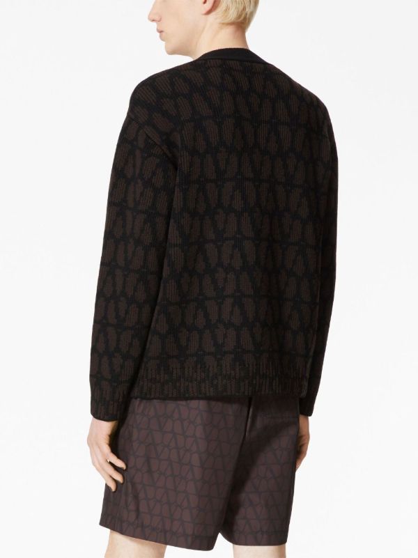 Valentino Garavani Brown Toile Iconographe-jacquard Cardigan | Browns Cardigans