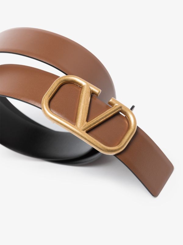 Valentino Garavani Brown VLogo Signature Reversible Leather Belt | Browns Belts