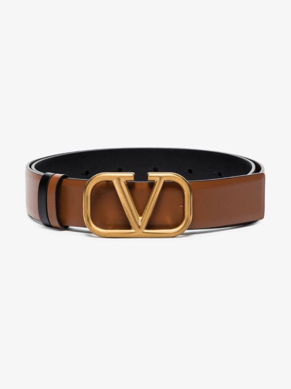 Valentino Garavani Brown VLogo Signature Reversible Leather Belt | Browns Belts
