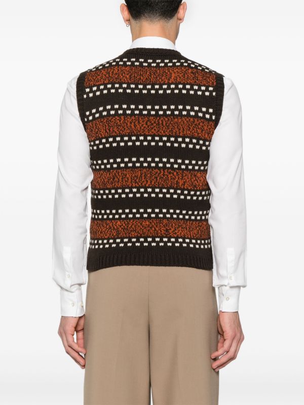 Valentino Garavani Brown Wool Vest | Browns Knitted Sweaters