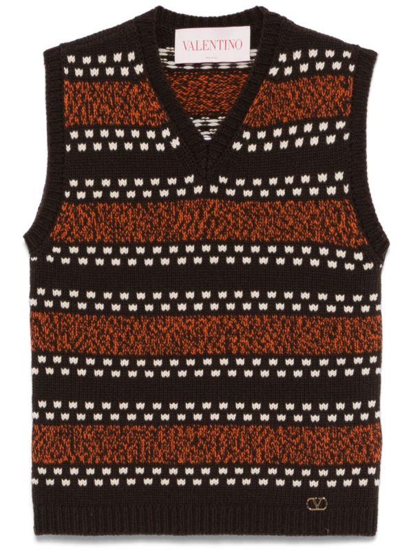 Valentino Garavani Brown Wool Vest | Browns Knitted Sweaters