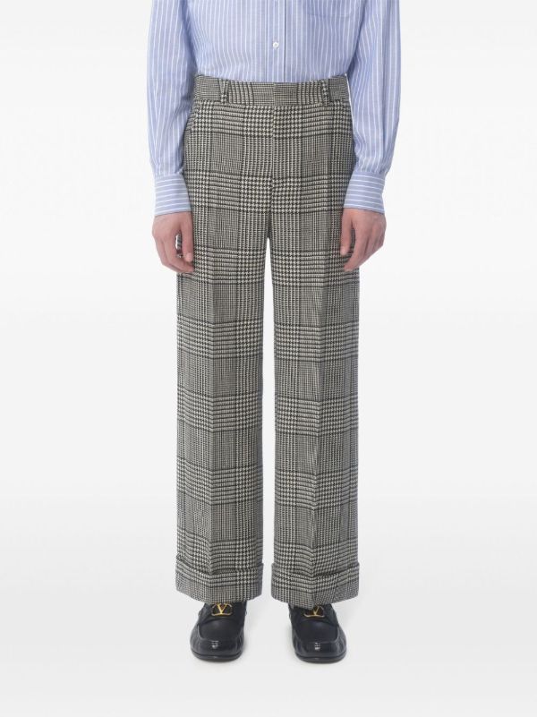 Valentino Garavani Checked Wool Trousers | Browns Tailored Pants
