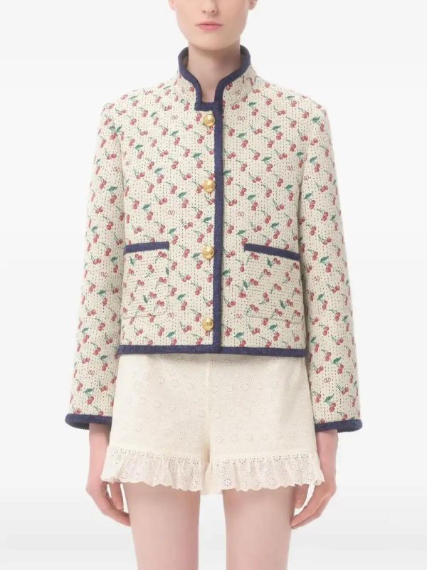 Valentino Garavani Cherryfic-print Jacket | Browns Fitted Jackets