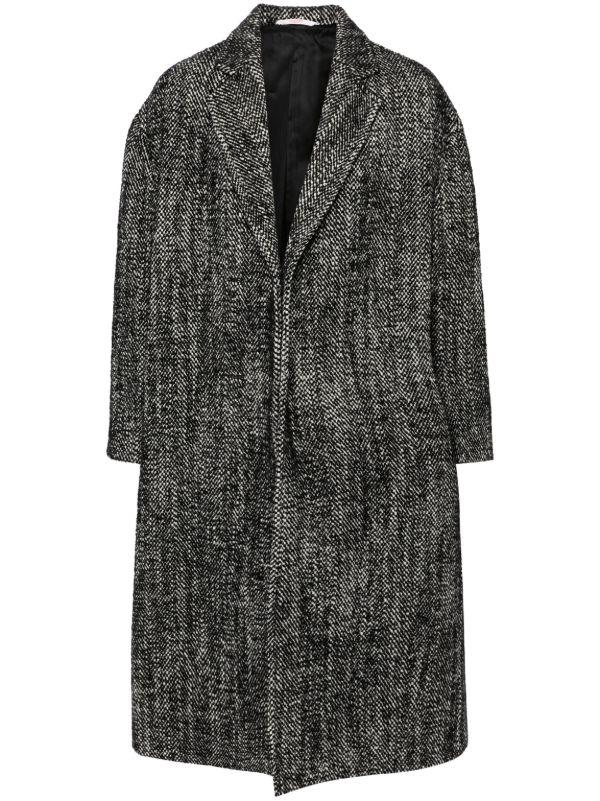 Valentino Garavani chevron pattern coat | Browns Single Breasted Coats