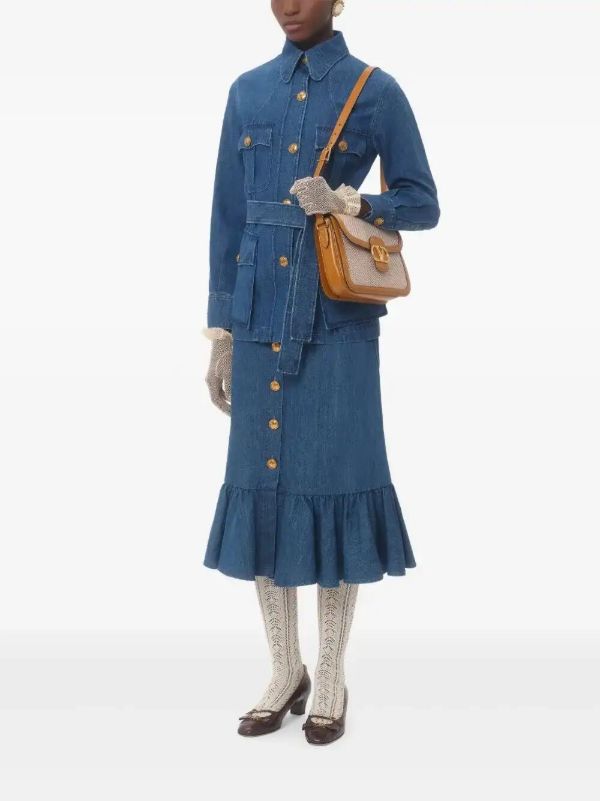 Valentino Garavani Denim Midi Skirt | Browns A-Line Skirts