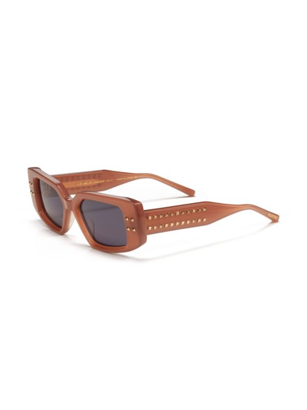 VALENTINO GARAVANI EYEWEAR Brown Rockstud-embellishment Sunglasses | Browns Sunglasses