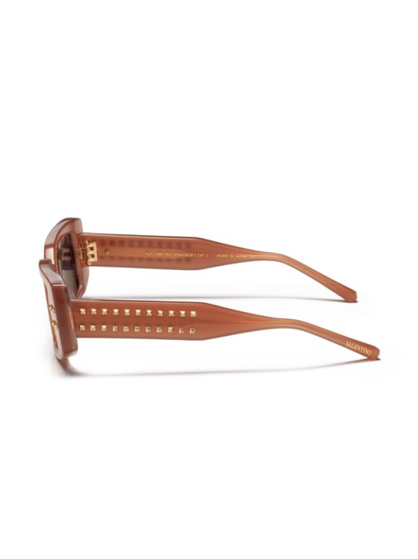 VALENTINO GARAVANI EYEWEAR Brown Rockstud-embellishment Sunglasses | Browns Sunglasses