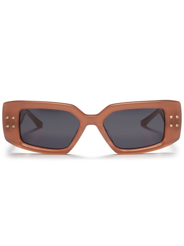 VALENTINO GARAVANI EYEWEAR Brown Rockstud-embellishment sunglasses | Browns Sunglasses