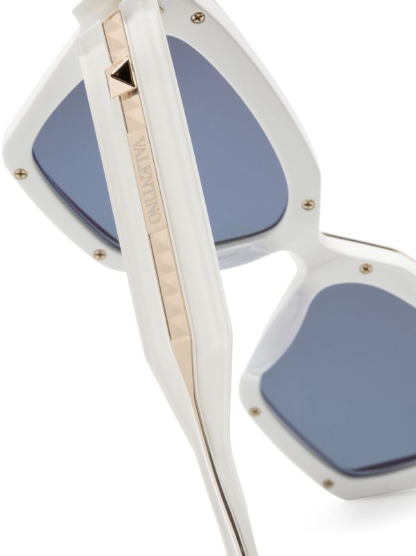 VALENTINO GARAVANI EYEWEAR White V-Grace Cat-Eye Sunglasses | Browns Sunglasses