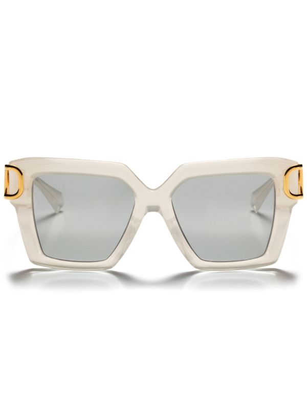 VALENTINO GARAVANI EYEWEAR White VLogo square-frame sunglasses | Browns Sunglasses