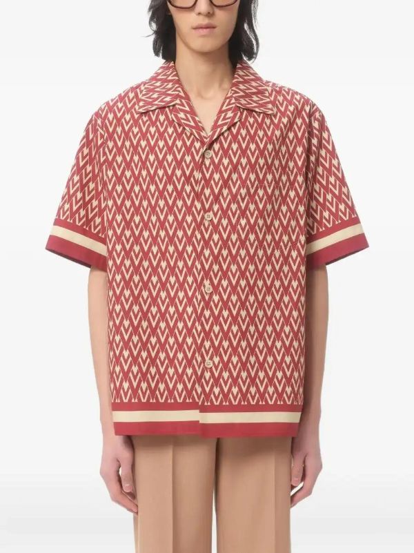 Valentino Garavani Geometric Print Short-sleeve Shirt | Browns Shirts