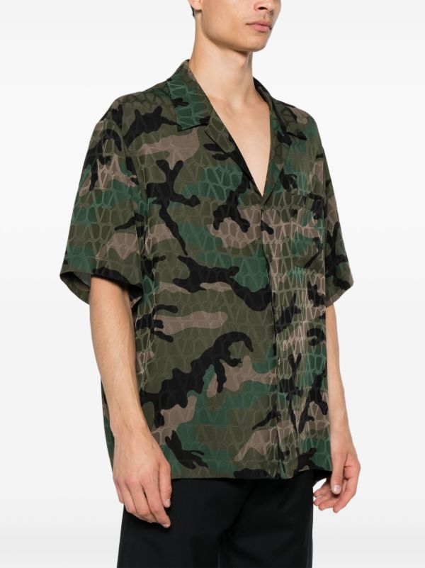 Valentino Garavani Green Camo Iconographe Shirt | Browns Shirts