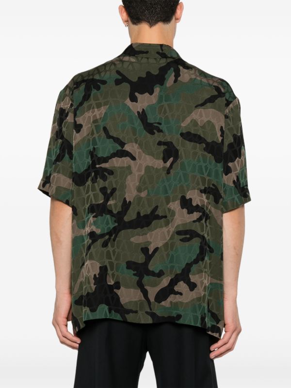 Valentino Garavani Green Camo Iconographe Shirt | Browns Shirts