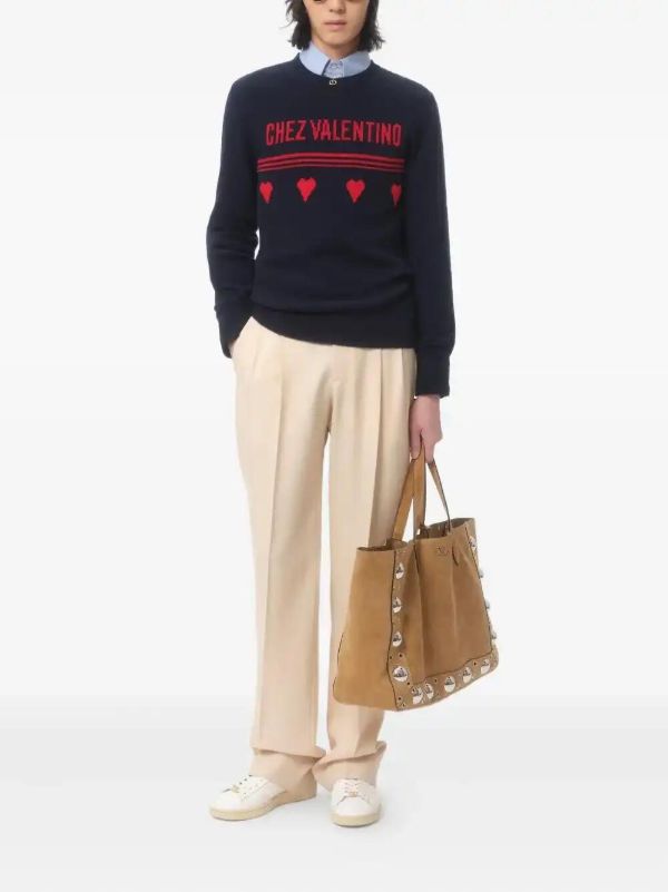 Valentino Garavani Heart Motif Sweater | Browns Knitted Sweaters