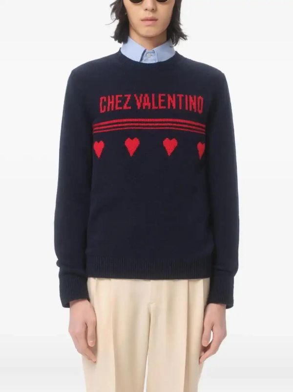 Valentino Garavani Heart Motif Sweater | Browns Knitted Sweaters