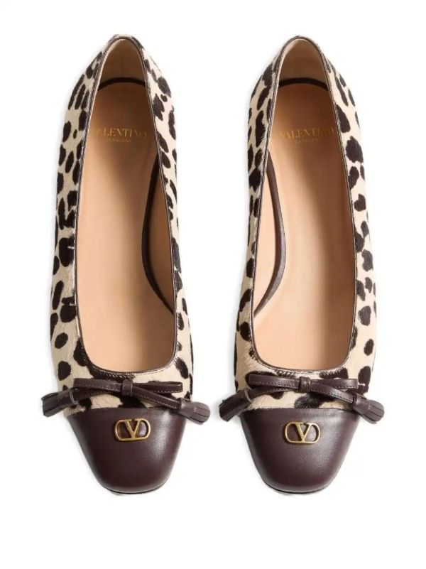 Valentino Garavani Leopard Print Ballet Flats | Browns Ballerina Shoes