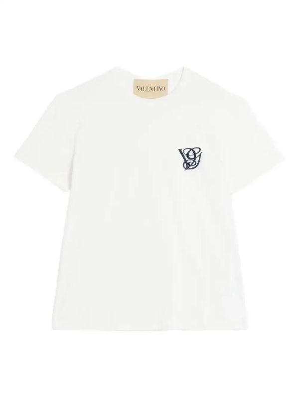 Valentino Garavani logo-embroidered crew neck t-shirt | Browns T-Shirts