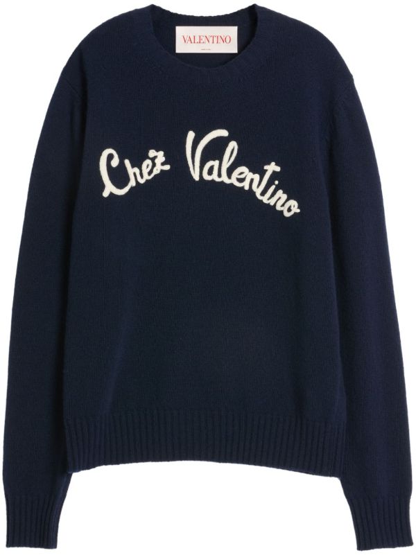Valentino Garavani logo-embroidery jumper | Browns Knitted Sweaters