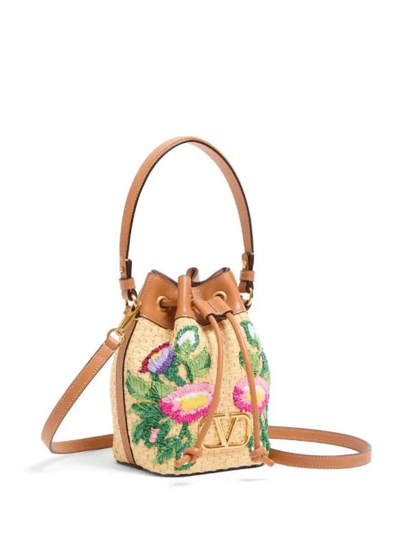 Valentino Garavani Mini VLogo Signature Bucket Embroidered Bag | Browns Bucket Bags