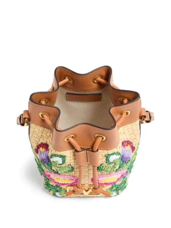 Valentino Garavani Mini VLogo Signature Bucket Embroidered Bag | Browns Bucket Bags