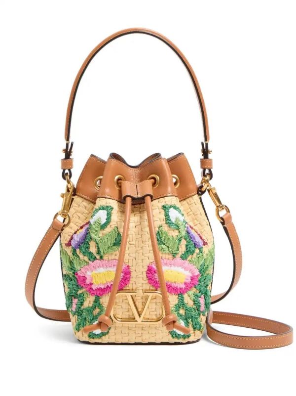 Valentino Garavani Mini VLogo Signature Bucket Embroidered Bag | Browns Bucket Bags