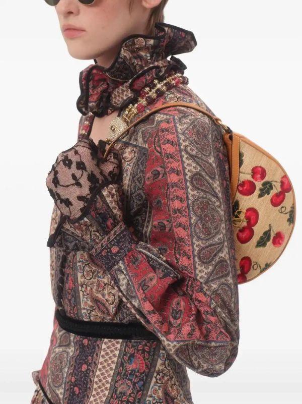 Valentino Garavani Mini VLogo Signature Cherryfic-print Shoulder Bag | Browns Shoulder Bags