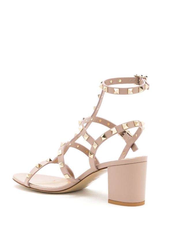 Valentino Garavani Neutral Rockstud 60 Leather Sandals | Browns Sandals