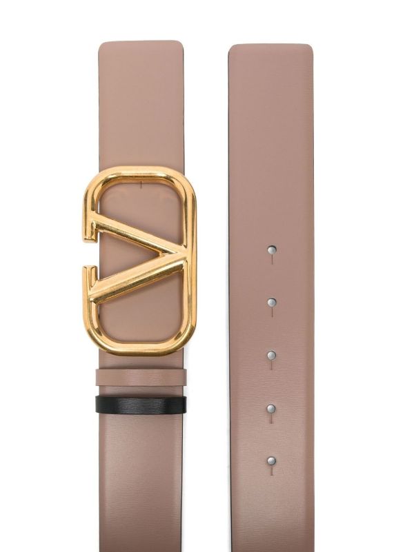 Valentino Garavani Neutral VLogo Leather Belt | Browns Belts