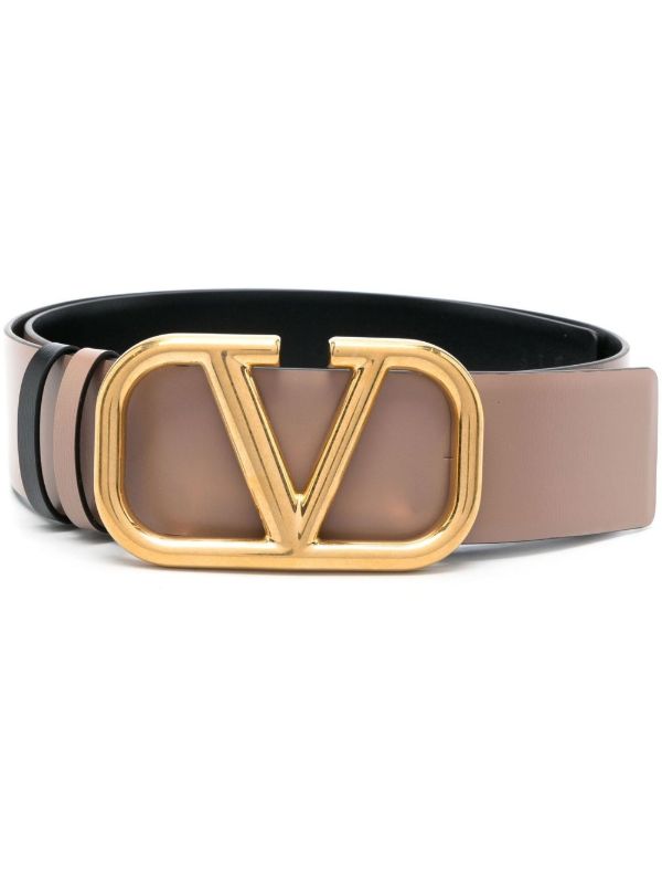 Valentino Garavani neutral VLogo leather belt | Browns Belts