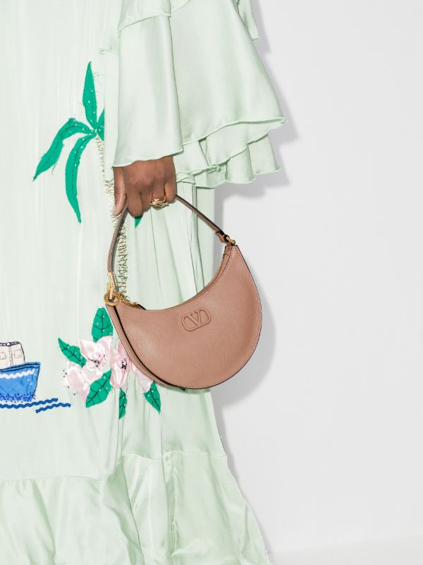 Valentino Garavani Neutral VLogo Signature Mini Leather Shoulder Bag | Browns Shoulder Bags