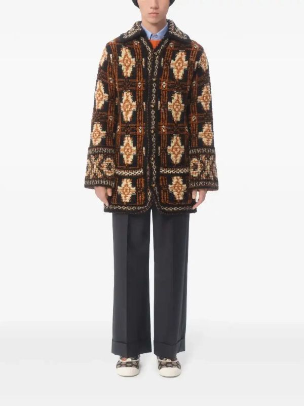 Valentino Garavani Patterned Cardi-Coat | Browns Single Breasted Coats