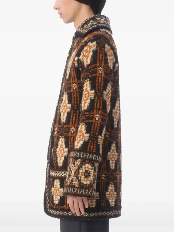 Valentino Garavani Patterned Cardi-Coat | Browns Single Breasted Coats