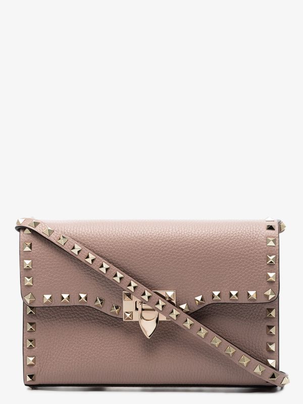 Valentino Garavani Pink Rockstud Leather Cross Body Bag | Browns Messenger & Crossbody Bags