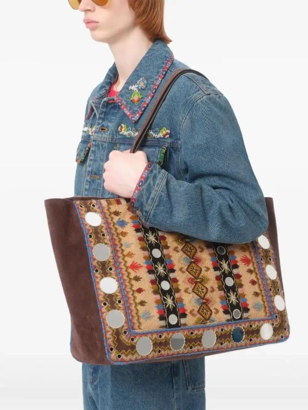 Valentino Garavani Printed-trim Denim Jacket | Browns Denim Jackets