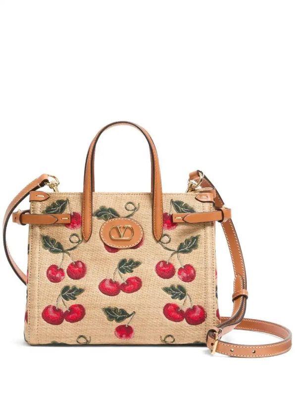 Valentino Garavani small Antibes Cherry-motif tote bag | Browns Tote Bags