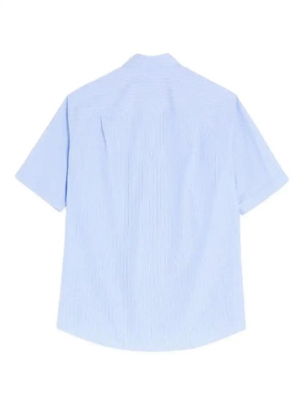 Valentino Garavani Striped-pattern Embroidered-logo Shirt | Browns Shirts