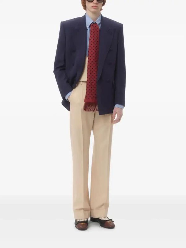 Valentino Garavani Turn-up Wool Trousers | Browns Tailored Pants