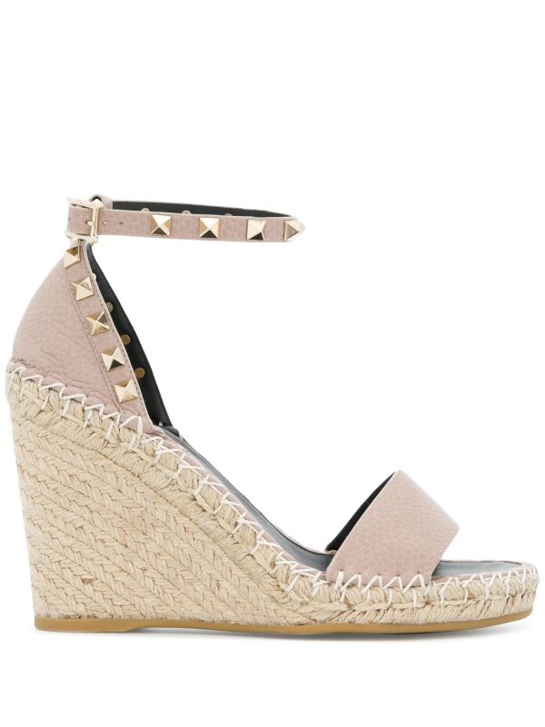 Valentino Garavani VAL ROCKSTUD 105 WEDGE ESPADRILLE SANDAL | Browns Espadrilles