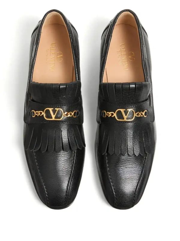 Valentino Garavani VLogo Signature Fringed Loafers | Browns Loafers