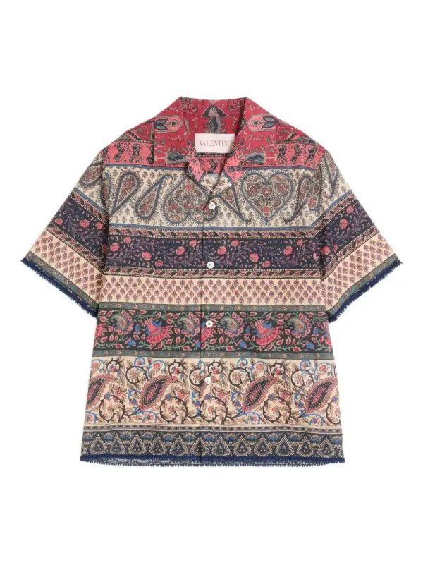 Valentino Garavani Voyage Imaginaire-print bowling shirt | Browns Shirts