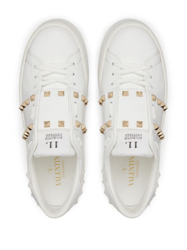 Valentino Garavani White Rockstud Flatform Sneakers | Browns Sneakers