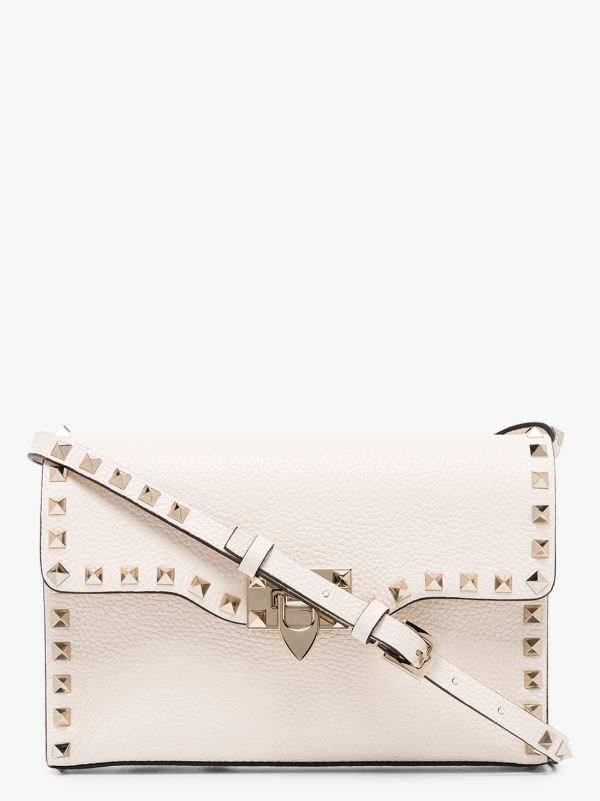 Valentino Garavani White Rockstud Small Leather Cross Body Bag | Browns Messenger & Crossbody Bags