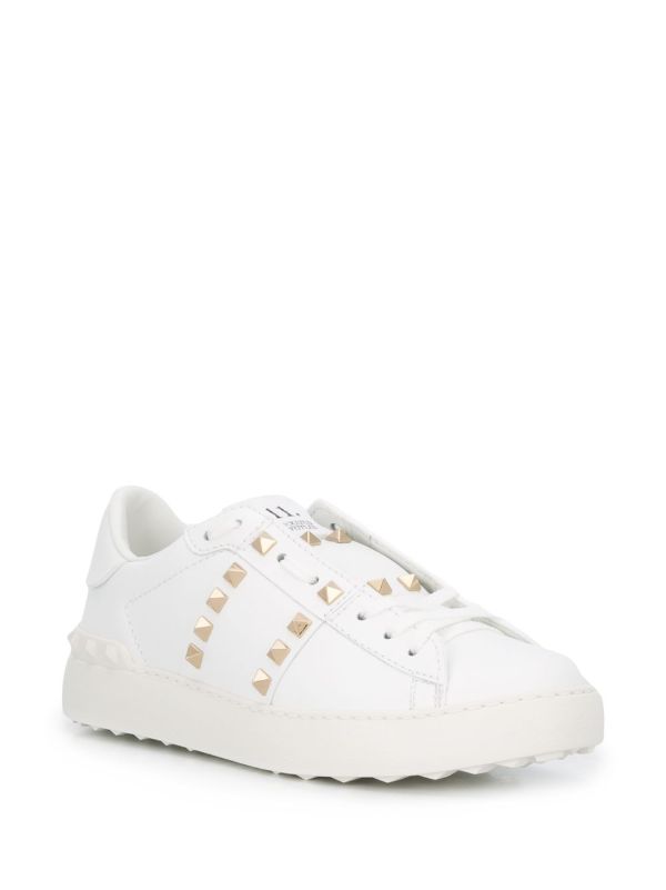 Valentino Garavani White Rockstud Untitled 11 Leather Sneakers | Browns Sneakers