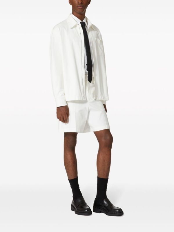 Valentino Garavani White V-detail Canvas Bermuda Shorts | Browns Bermuda Shorts