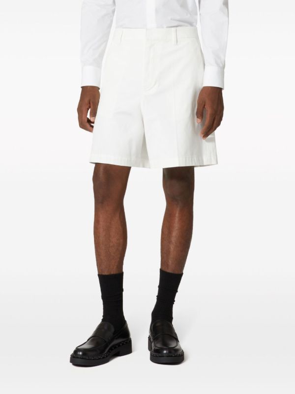 Valentino Garavani White V-detail Canvas Bermuda Shorts | Browns Bermuda Shorts