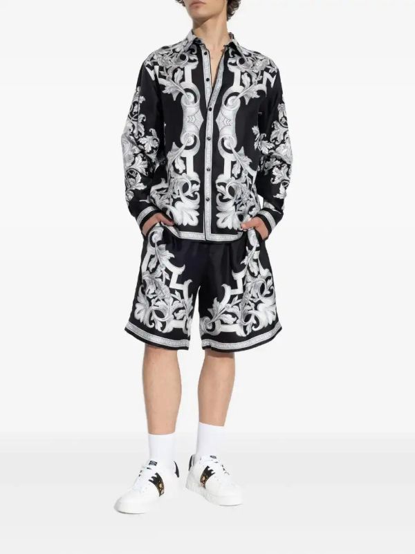 Versace Barocco-print Silk Shirt | Browns Shirts
