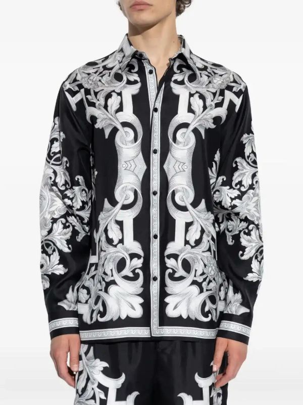 Versace Barocco-print Silk Shirt | Browns Shirts