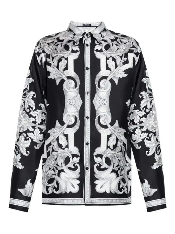 Versace Barocco-print silk shirt | Browns Shirts