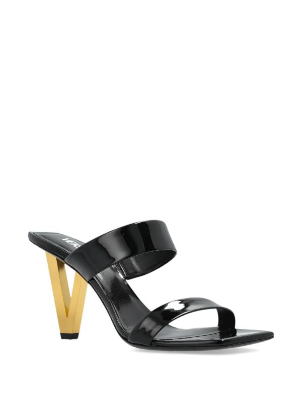 Versace Black 100mm V2025 Mules | Browns Sandals
