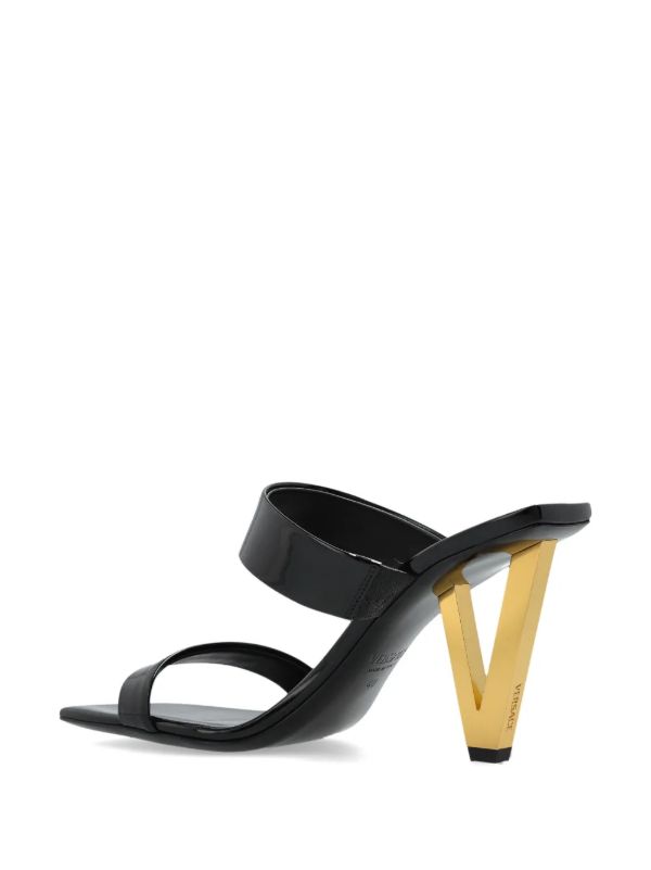 Versace Black 100mm V2025 Mules | Browns Sandals